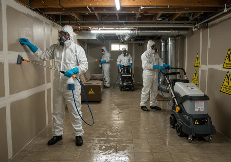 Basement Moisture Removal and Structural Drying process in Ascension Parish, LA